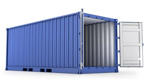 Opened blue freight container Stock Illustration