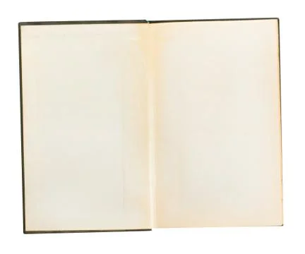Opened book with blank pages isolated over white background Stock Photos