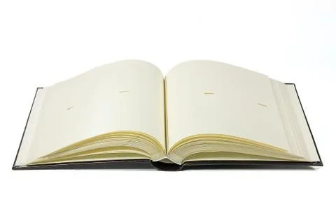 Opened book with blank pages on a white background Stock Photos