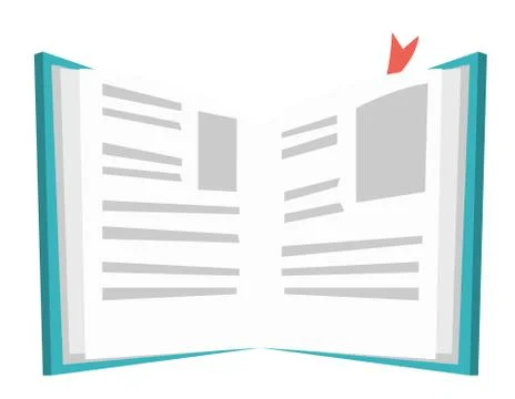 Opened book with bookmark vector illustration. Stock Illustration