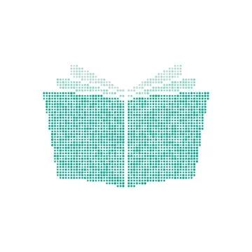 Opened book icon from green points Stock Illustration