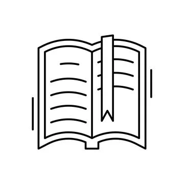 Opened book icon. Simple line, outline vector elements of office tool icons for Stock Illustration