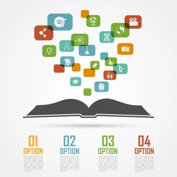 Opened book infographic Stock Illustration