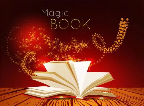 Opened book with magic light. Opened book with magic light. Vector illustr... Stock Photos