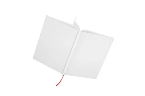 Opened Book Mockup with White Cover and Free Space for Your Design. 3d Render イラスト素材