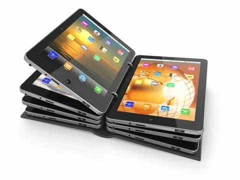 Opened book or folder from tablet pc. 3d Opened book or folder from tablet... 스톡 사진