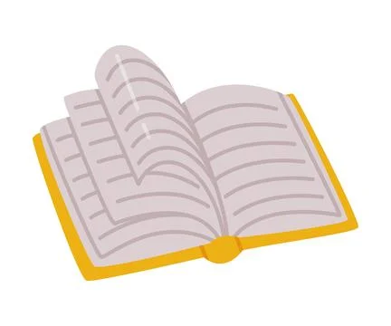 Opened book. Science, hobby, education concept cartoon vector illustration Stock Illustration