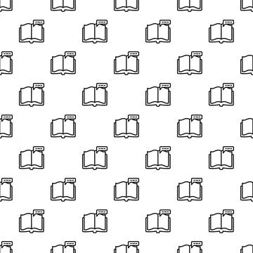 Opened book with speech bubble outline pattern 스톡 일러스트