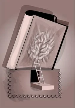 Opened book tattoo Stock Illustration