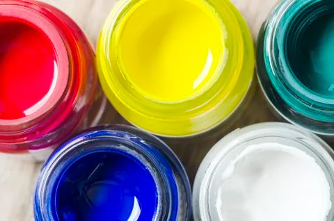 Opened bottles of color Stock Photos