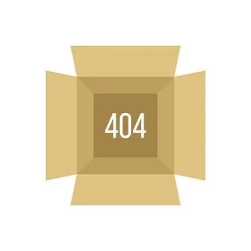 Opened box with 404 error Stock-Illustration
