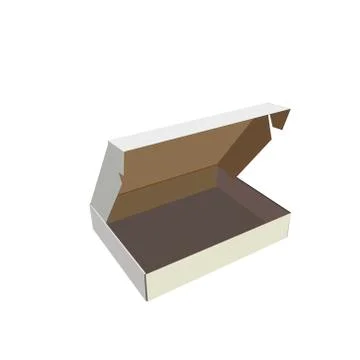 Opened box. Isolated on white background. 3d Vector illustration. Иллюстрация