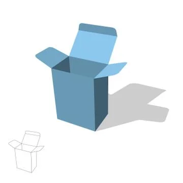 Opened box. Isolated on white background. 3d Vector illustration. Stock Illustration