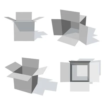 Opened box set.3d Vector illustration. 스톡 일러스트