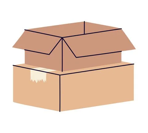 Opened boxes stack Illustrazione stock