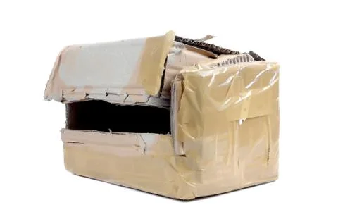 An opened brown cardboard box Stock Photos