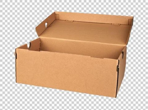 Opened brown post packaging isolated on white Stock Photos