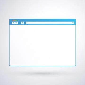 Opened browser window template on light background for your design and your text Stock Illustration