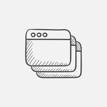 Opened browser windows sketch icon Stockillustratie