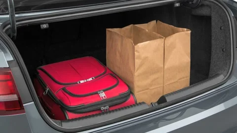 Opened car trunk Platinum Gray Metallic 2016 Volkswagen Jetta 1.8T SEL Stock Footage 159871767