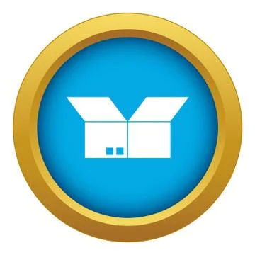 Opened cardboard box icon blue vector isolated Stockillustratie
