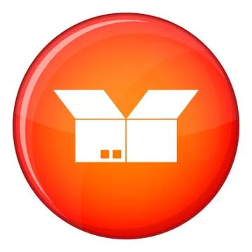 Opened cardboard box icon, flat style Stockillustratie