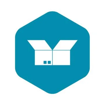 Opened cardboard box icon, simple style 스톡 일러스트