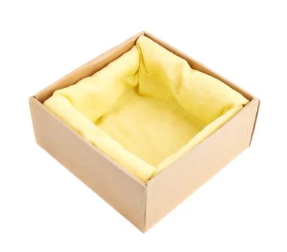 Opened cardboard box isolated Stock Photos