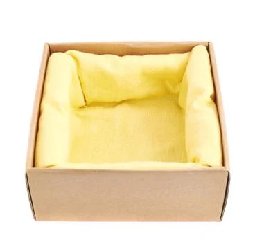 Opened cardboard box isolated Foto stock
