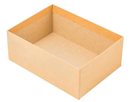 Opened cardboard box isolated on white Stock Photos