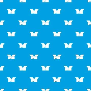 Opened cardboard box pattern seamless blue Illustrazione stock