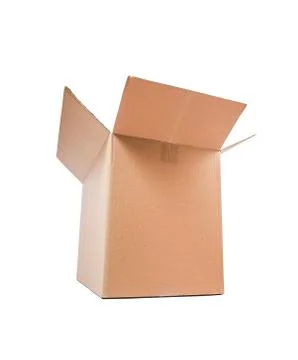 Opened cardboard box. Stock Photos