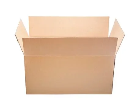 Opened cardboard box. Stock Photos
