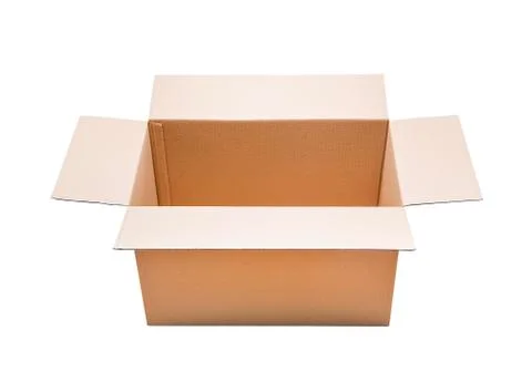 Opened cardboard box. Stock Photos