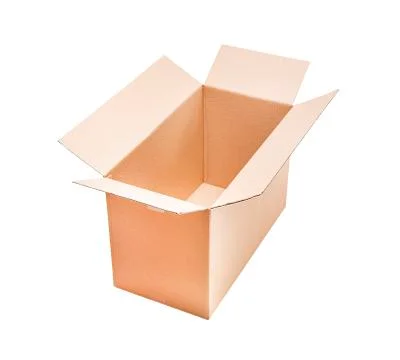 Opened cardboard box. Foto stock