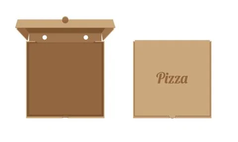 Opened cardboard box for Pizza Stock Illustration