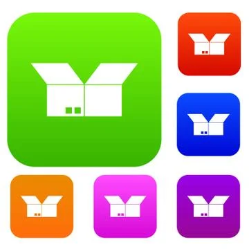 Opened cardboard box set collection Illustration