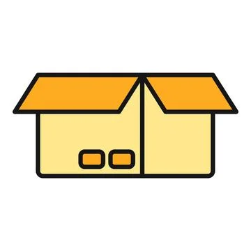 Opened cardboard delivery box ready for shipping Stock Illustration