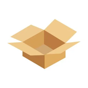 Opened cardboard package box. Stock Illustration