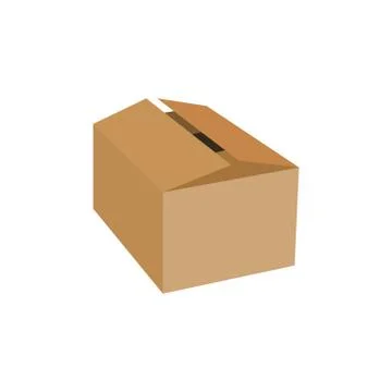 Opened cardboard package box. Stock Illustration