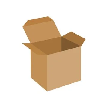 Opened cardboard package box. Stock Illustration
