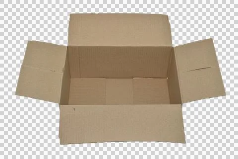 Opened cardboard packaging box. Stock Photos