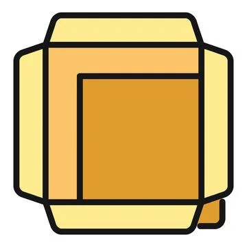 Opened cardboard packaging container vector icon illustration Stock Illustration