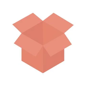 Opened Carton Box Icon Stock Illustration