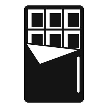 Opened chocolate bar with foil wrapper icon 스톡 일러스트