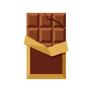Opened chocolate bar vector illustration Stock Illustration