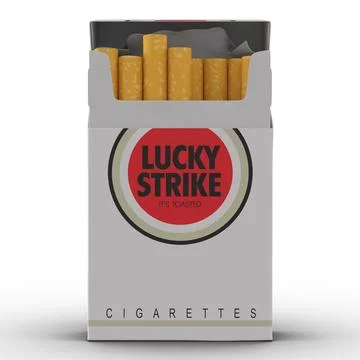 Opened Cigarettes Pack Lucky Strike ~ 3D Model #90947904