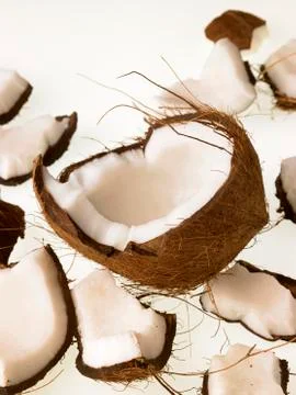 An opened coconut Stock Photos