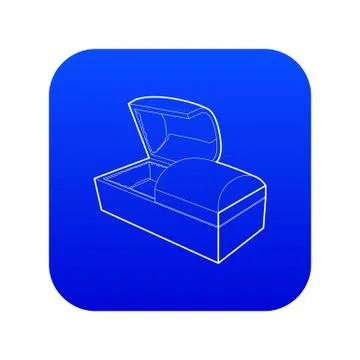 Opened coffin icon blue vector Stock Illustration