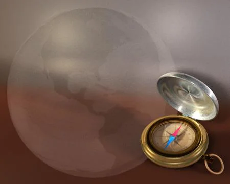 Opened compass Stock Illustration
